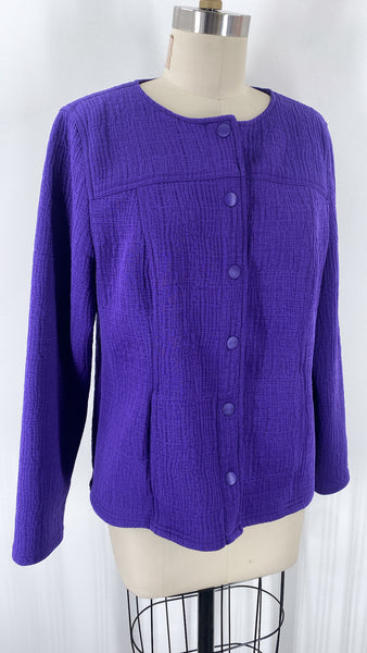 Chico's Purple Snap Front Jacket, L