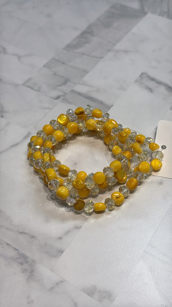 Set of 4 Yellow Stretch Bracelets