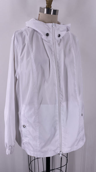 Cabi White Race Windbreaker Jacket, XL