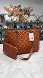 Montana West Brown Faux Leather Shoulder Bag, 13"x9"