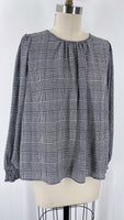 New Ann Taylor Black Print Top, M (retail $64)