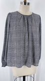 New Ann Taylor Black Print Top, M (retail $64)