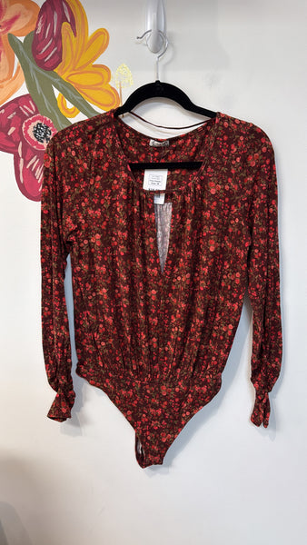 Free People Floral Bodysuit, M