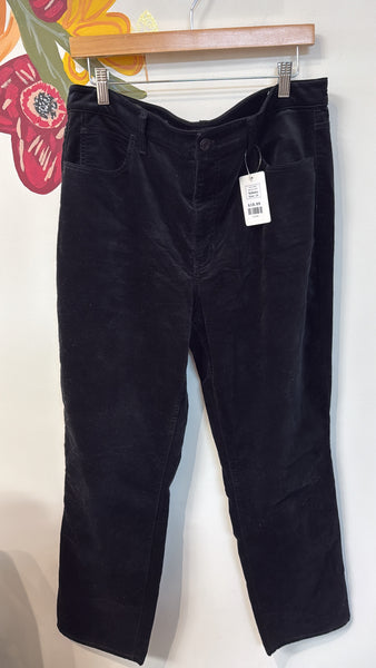 Talbots Black Velveteen Straight Leg Jeans, 14