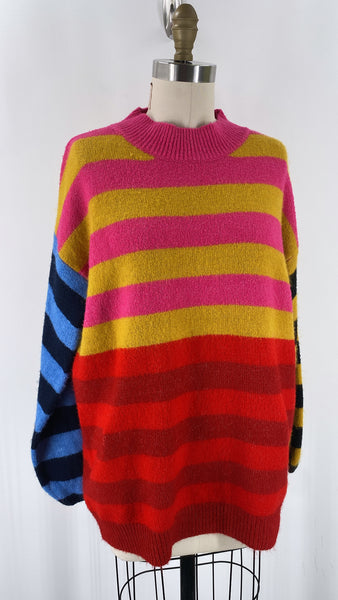 Fable Pink Stripe Sweater, S/M