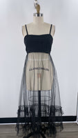 New Anthropologie Black Sheer Dress, M (retail $98)