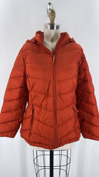 New Charter Club Hooded Zip Front Puffer Coat, XL