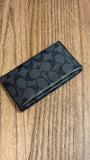 Coach Black Signature Wallet, 5.5"x3.5"