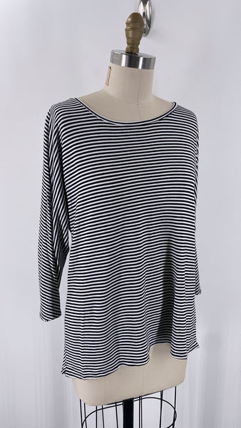Chico's Black Stripe Top, M