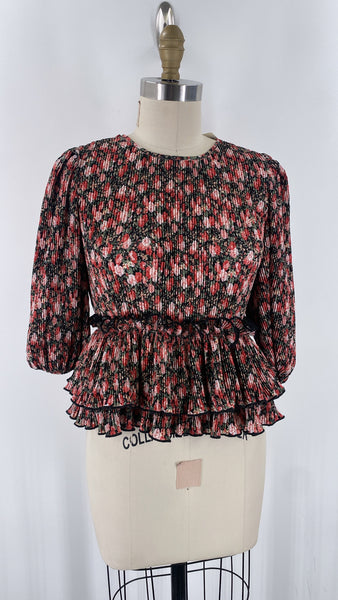 Free the Roses Pleated Top, XS