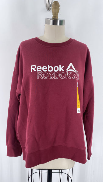 New Reebok Raspberry Sweatshirt, L