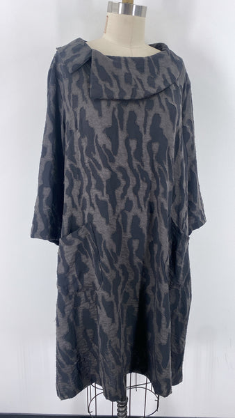 New Creation Black Print Pocket Dress, XXL