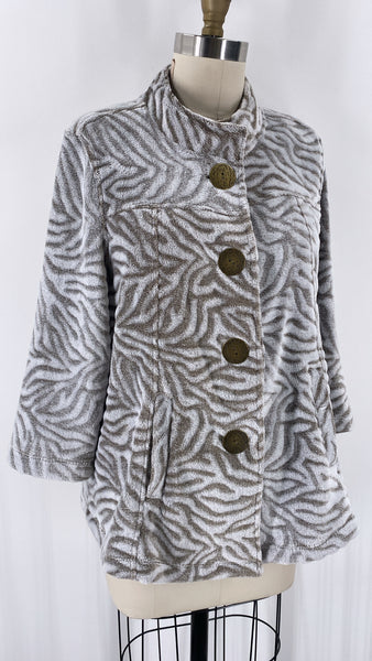 Multiples Button Front Pocket Jacket, XL Petite