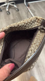 Coach Brown Canvas Signature Small Handbag, 8"x5"