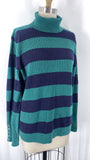 New Talbots Green/Navy Sweater, XL