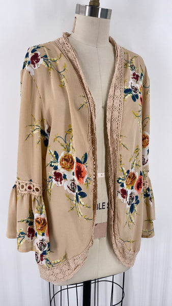 Tan Floral Kimono, L