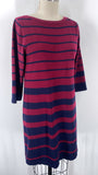 Alyx Burgundy Stripe Dress, L Petite