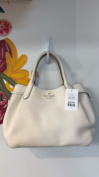 Kate Spade White/Ivory Handbag, 14"x7.5" (no crossbody strap)