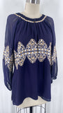 Rungolee Navy Top, L (retail $180)