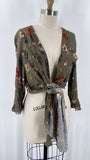 Blu Pepper Green Tie Front Top, L
