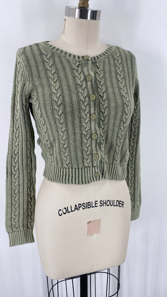 American Eagle Green Cardigan, S