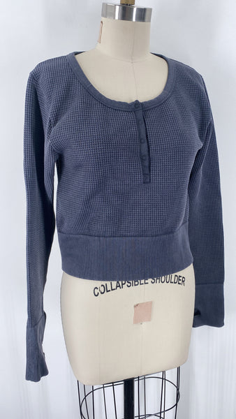 Offline by Aerie Gray Waffle Knit Cropped Top, XXL