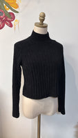 Pink Rose Black Sweater, XS