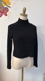 Pink Rose Black Sweater, XS