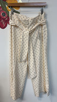 Cynthia Rowley Ivory with Black Polka Dot 23.5" Inseam Cropped Pants, 4