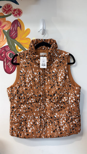 Loft Animal Print Pocket Vest, M