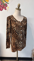 Boston Proper Animal Print Cardigan, S