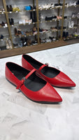Aerosoles Red Diva Leather Mary Jane Flats, 10
