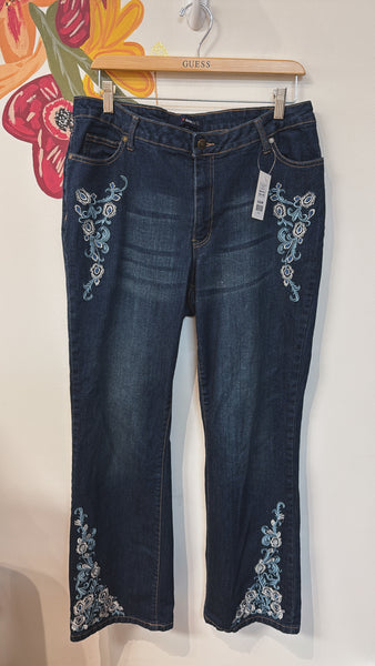 Denim 24/7 Embroidered Jeans, 14W