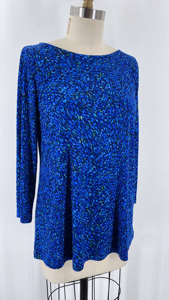 Susan Graver Blue Print Top, S