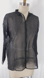Eileen Fisher Black Sheer Top, S Petite