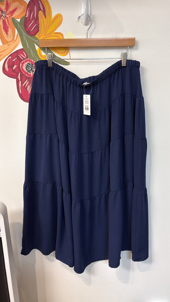 Riley & Rae Blue Tiered Skirt, XL