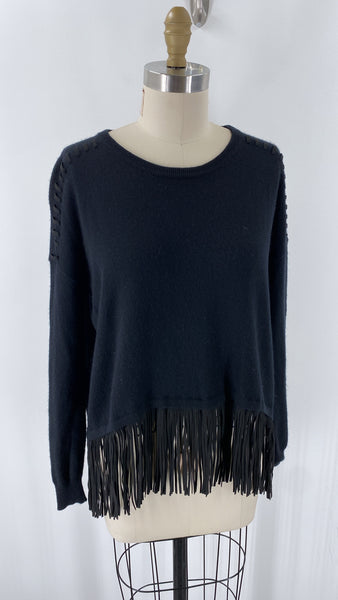 One Grey Day Wool/Cashmere Black Sweater, S