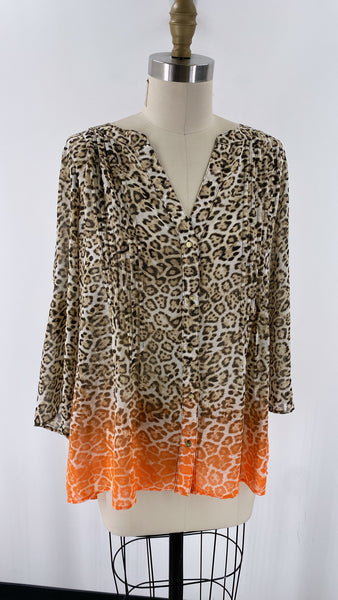 New Chaus Animal Print Top, M