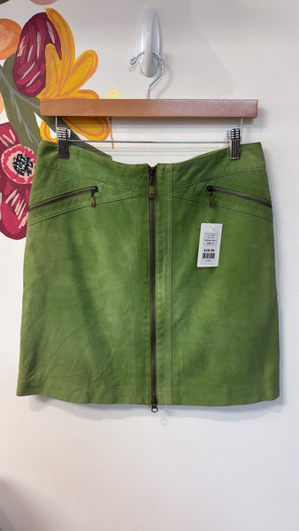 Michael Kors Green Genuine Leather Skirt, 6