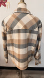 Lucky Brand Plaid Snap Front Jacket, L