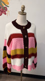 Burgundy Stripe Sweater, L