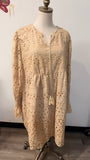 Tan Eyelet Dress, XL