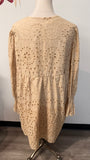 Tan Eyelet Dress, XL