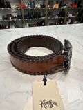 New Retail $60 Kemo Sabe x Abercrombie & Fitch Brown Leather Belt, S/M