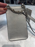 Kate Spade Silver North South Phone Crossbody Bag, 6.5"x4"