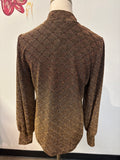 New Retail $89 Chico's Gold Textured Mock Neck Top, S