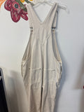Old Navy 27" Inseam Cream Denim Overalls, 16
