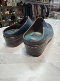 L'Artiste Chino Green Leather Clogs, 40 (9)
