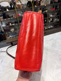 Hobo Red Leather Shoulder Bag, 13"x9"